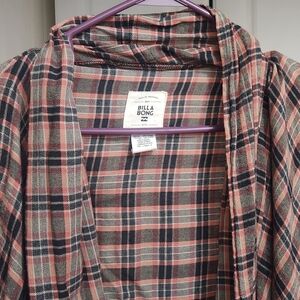 Billabong Women's Checkered Blazer - Pink and Black